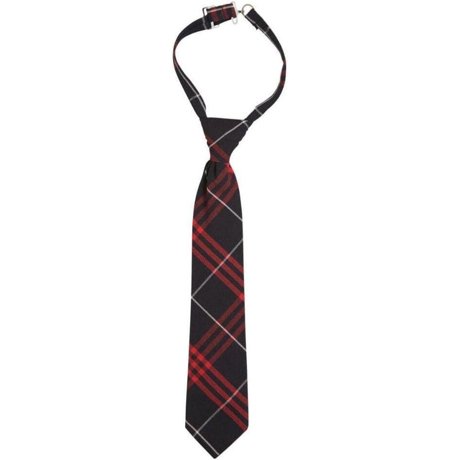 imageFrench Toast Boys Adjustable Plaid TieNavy  Red Plaid