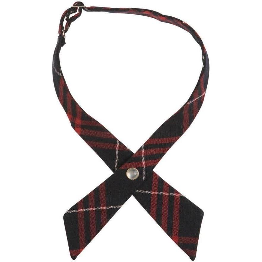 imageFrench Toast Girls Plaid Adjustable Cross TieNavy  Red Plaid