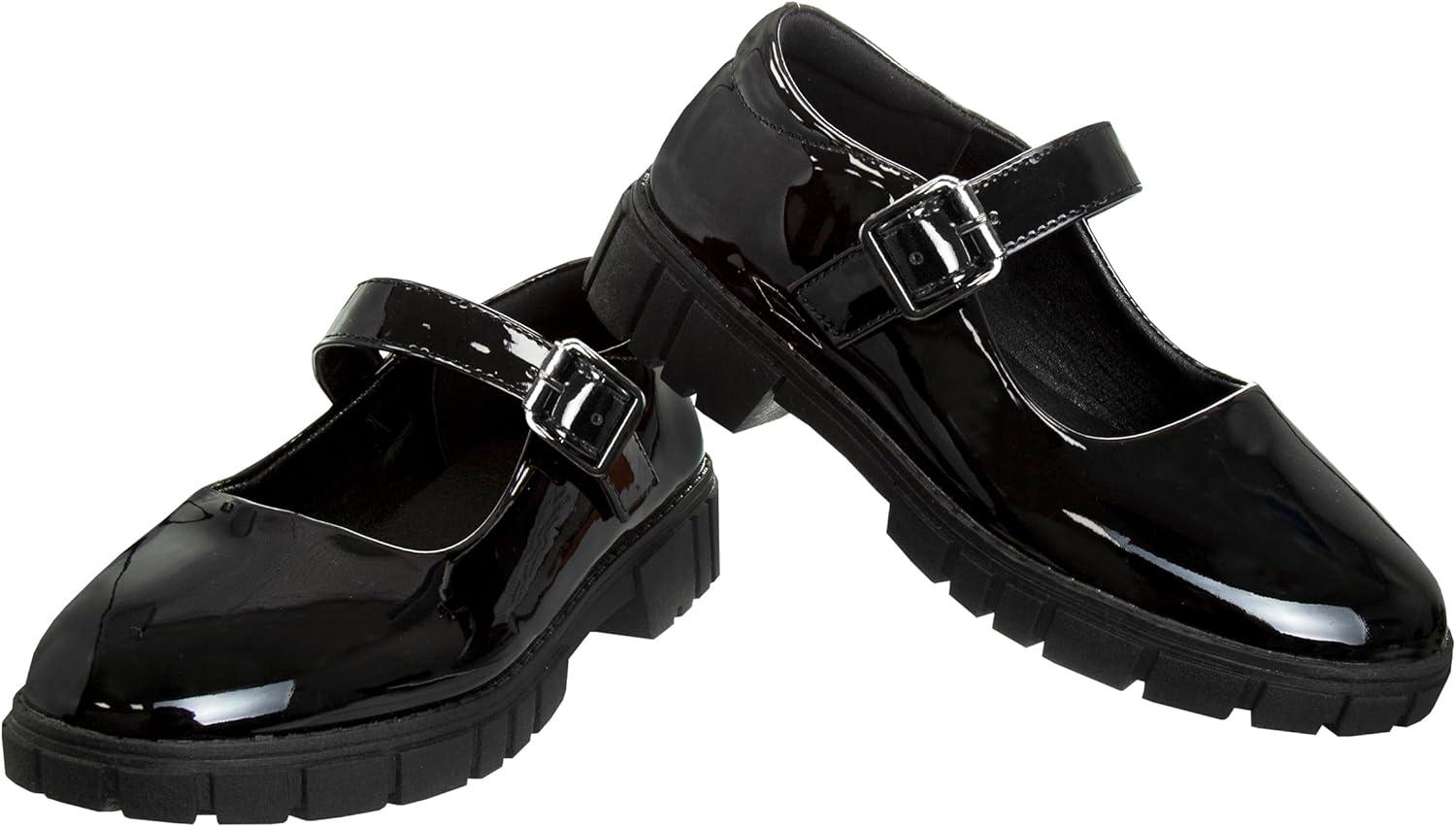 imageFrench Toast Girls Round Toe Ankle Strap Maryjane School Shoes  Mary Jane Chunky Platform Oxford Dress Shoe Pumps  BlackNavyBrown Size 125 Little KidBig KidBlack Patent