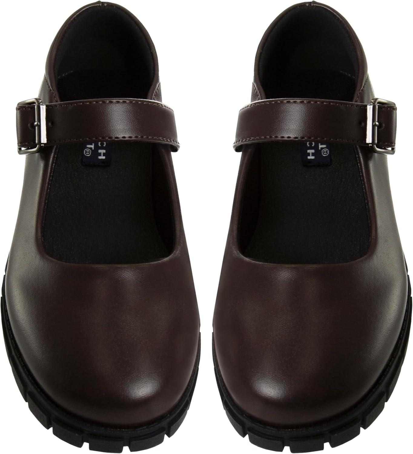 imageFrench Toast Girls Round Toe Ankle Strap Maryjane School Shoes  Mary Jane Chunky Platform Oxford Dress Shoe Pumps  BlackNavyBrown Size 125 Little KidBig KidBrown