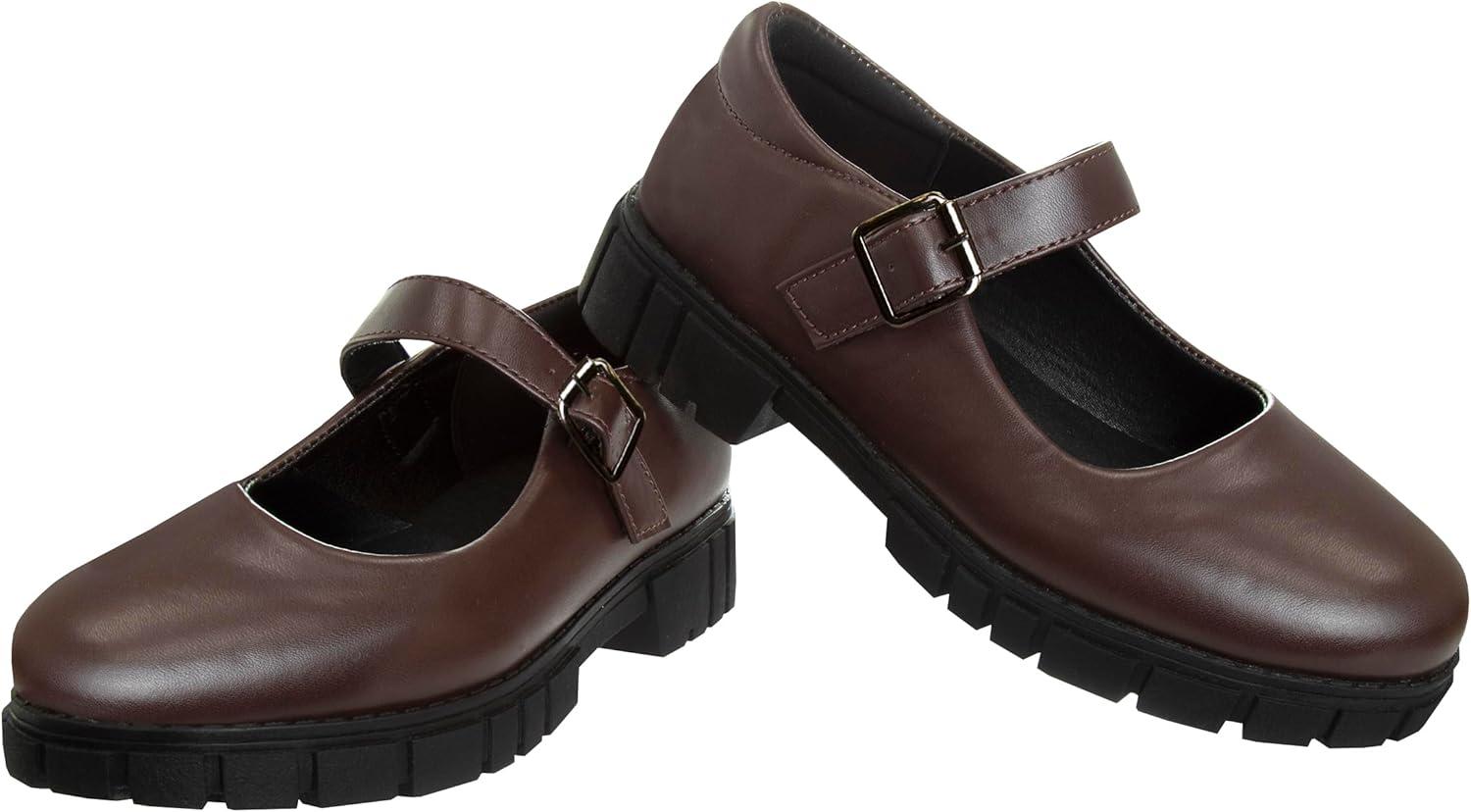 imageFrench Toast Girls Round Toe Ankle Strap Maryjane School Shoes  Mary Jane Chunky Platform Oxford Dress Shoe Pumps  BlackNavyBrown Size 125 Little KidBig KidBrown