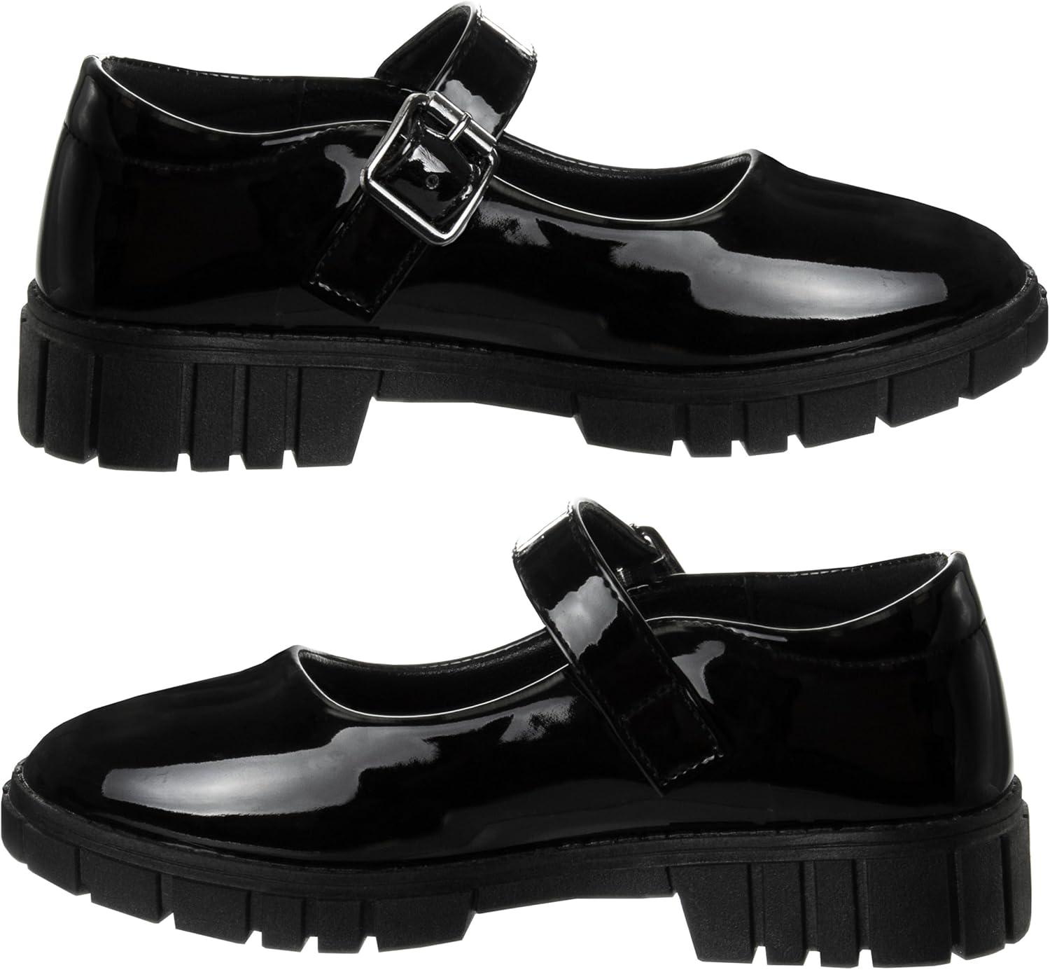 imageFrench Toast Girls Round Toe Ankle Strap Maryjane School Shoes  Mary Jane Chunky Platform Oxford Dress Shoe Pumps  BlackNavyBrown Size 125 Little KidBig KidBlack Patent