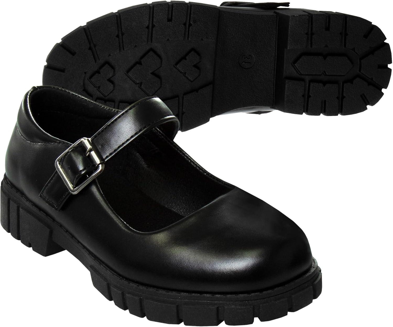 imageFrench Toast Girls Round Toe Ankle Strap Maryjane School Shoes  Mary Jane Chunky Platform Oxford Dress Shoe Pumps  BlackNavyBrown Size 125 Little KidBig KidBlack