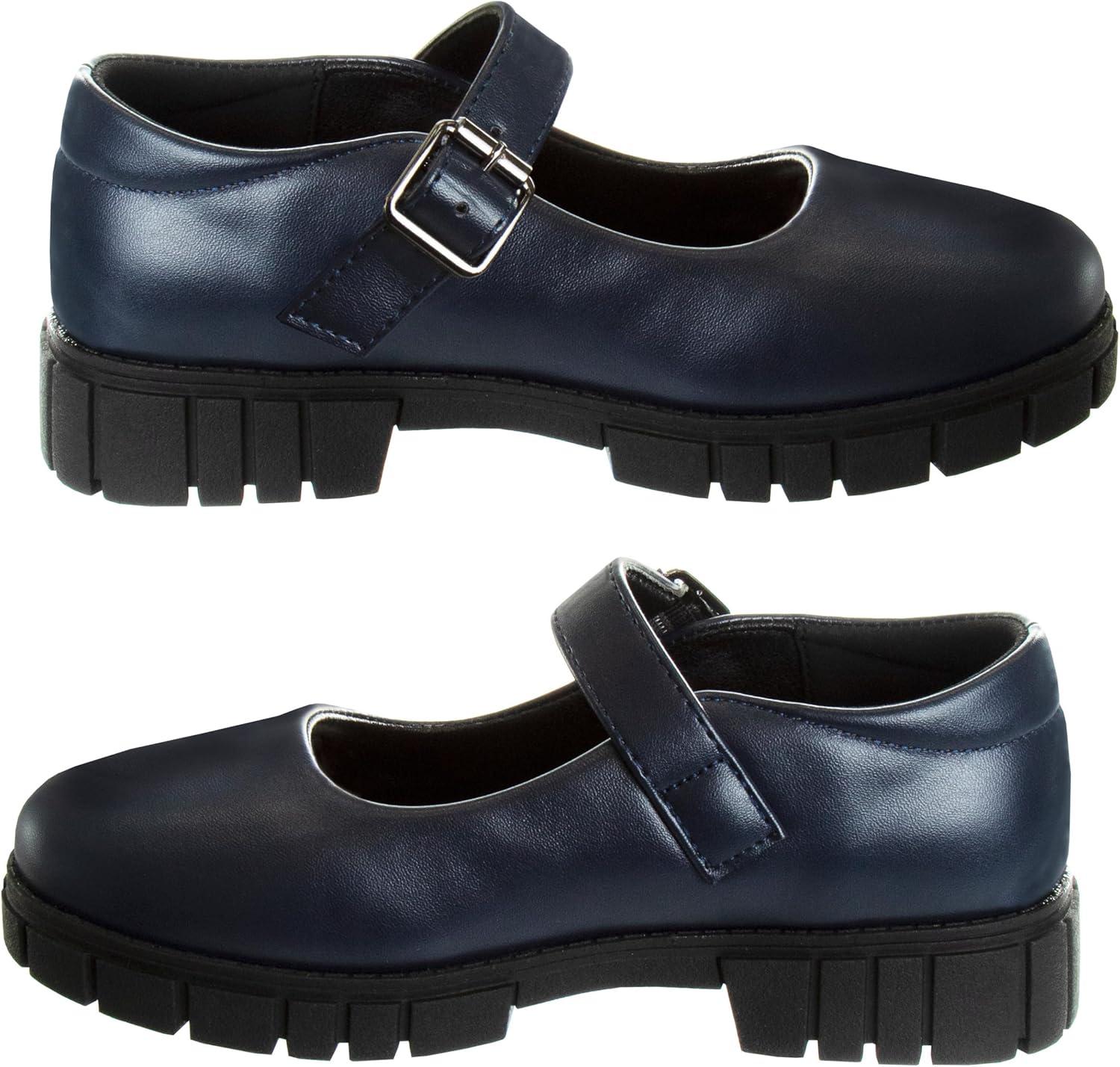 imageFrench Toast Girls Round Toe Ankle Strap Maryjane School Shoes  Mary Jane Chunky Platform Oxford Dress Shoe Pumps  BlackNavyBrown Size 125 Little KidBig KidNavy