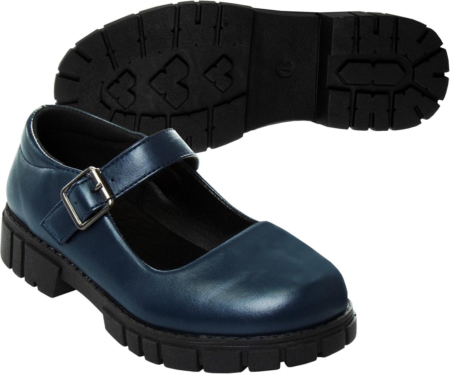 imageFrench Toast Girls Round Toe Ankle Strap Maryjane School Shoes  Mary Jane Chunky Platform Oxford Dress Shoe Pumps  BlackNavyBrown Size 125 Little KidBig KidNavy