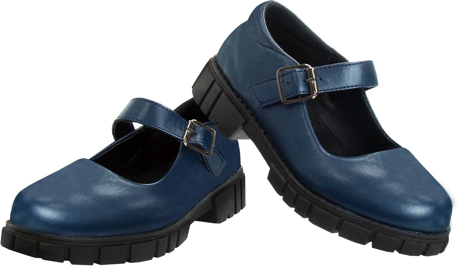 imageFrench Toast Girls Round Toe Ankle Strap Maryjane School Shoes  Mary Jane Chunky Platform Oxford Dress Shoe Pumps  BlackNavyBrown Size 125 Little KidBig KidNavy