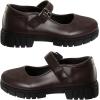 imageFrench Toast Girls Round Toe Ankle Strap Maryjane School Shoes  Mary Jane Chunky Platform Oxford Dress Shoe Pumps  BlackNavyBrown Size 125 Little KidBig KidBrown
