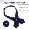 imageTarpop 2 Pack French Girls Uniform Tie Cross Adjustable Neck Tie for Girls School WomenNavy Blue