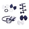 imageFrench Toast Kids School Uniform Bow Clips Headband and Ponytail Holders 4pack Navy Blue ampamp White One Size