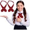 imageTarpop 2 Pack French Girls Uniform Tie Cross Adjustable Neck Tie for Girls School WomenDark Red