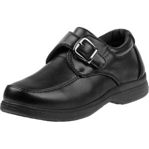 imageFrench Toast Boys Shoes  Kids Oxford School Uniform Loafer Church Dress Shoes SlipOn FauxLeather ToddlerBig Kid BlackBlack Buckle