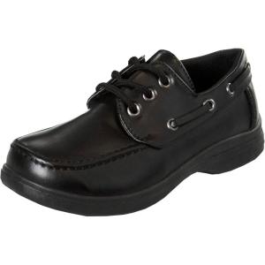 imageFrench Toast Boys Shoes  Kids Oxford School Uniform Loafer Church Dress Shoes SlipOn FauxLeather ToddlerBig Kid BlackBlack Slipon Laceup