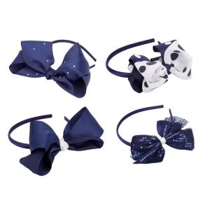 imageFrench Toast Kids School Uniform Headbands 4pack Navy Blue ampamp White One Size