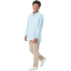 imageFrench Toast Mens Long Sleeve Cotton Blend Pique Polo ShirtLight Blue