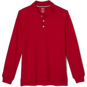 imageFrench Toast Mens Long Sleeve Cotton Blend Pique Polo ShirtRed