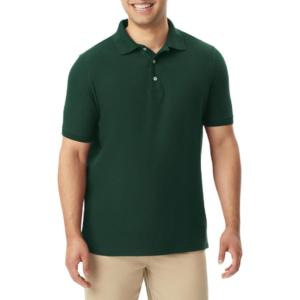 imageFrench Toast Mens Short Sleeve Pique Polo Shirt Standard ampamp Husky Hunter Green Medium