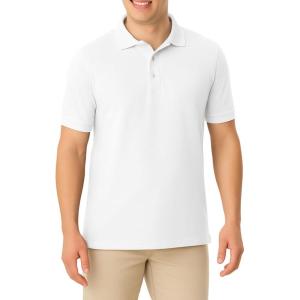 imageFrench Toast Mens Short Sleeve Pique Polo Shirt Standard ampamp Husky White XXLarge