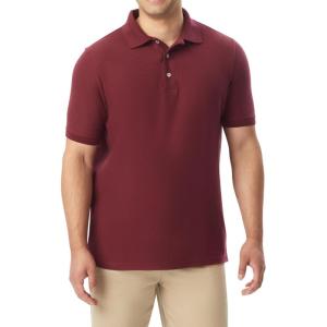 imageFrench Toast Mens Sleeve Pique Polo Shirt Standard ampamp HuskyBurgundy