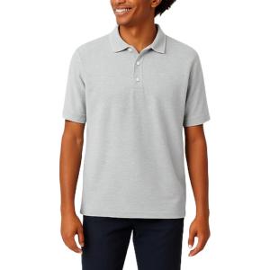 imageFrench Toast Mens Sleeve Pique Polo Shirt Standard ampamp HuskyHeather Gray