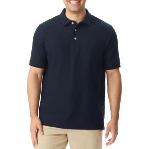 imageFrench Toast Mens Sleeve Pique Polo Shirt Standard ampamp HuskyNavy