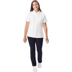 imageFrench Toast Womens Oxford ButtonDown Collar Blouse with Short SleevesWhite