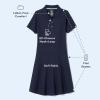 imageFrench Toast Girls One Size Adaptive Short Sleeve Polo Dress with Hidden Hook and Loop Placket ClosureNavy