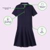 imageFrench Toast Girls One Size Adaptive Short Sleeve Polo Dress with Hidden Hook and Loop Placket ClosureNavy New