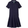 imageFrench Toast Girls One Size Adaptive Short Sleeve Polo Dress with Hidden Hook and Loop Placket ClosureNavy New
