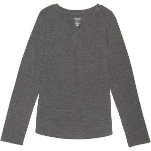 imageFrench Toast Girls Long Sleeve VNeck TeeCharcoal Heather Gray Single Dye