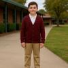 imageFrench Toast Boys VNeck AntiPill CardiganBurgundy