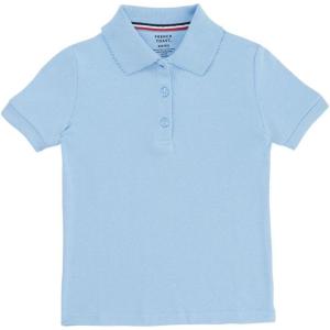 imageFrench Toast Girls Big Short Sleeve Interlock Polo with Picot CollarLight Blue