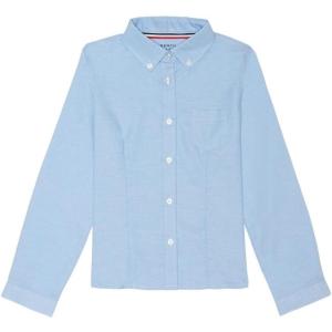 imageFrench Toast Girls Fitted WrinkleResistant Long Sleeve Oxford ShirtBlue