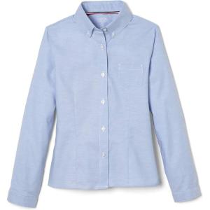 imageFrench Toast Girls Fitted WrinkleResistant Long Sleeve Oxford ShirtLight Blue
