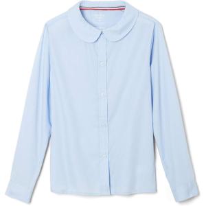 imageFrench Toast Girls Long Sleeve Woven Shirt with Peter Pan Collar Standard ampamp PlusLight Blue