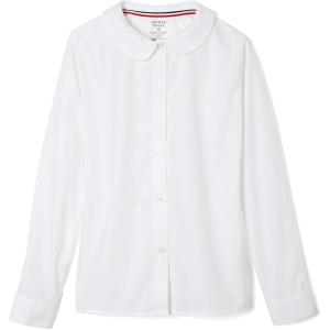 imageFrench Toast Girls Long Sleeve Woven Shirt with Peter Pan Collar Standard ampamp PlusWhite