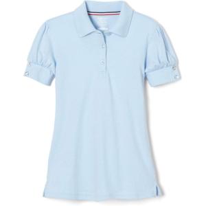 imageFrench Toast Girls Plus Size Puff Sleeve Double Button PoloLight Blue
