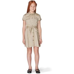 imageFrench Toast Girls Twill Safari ShirtdressKhaki