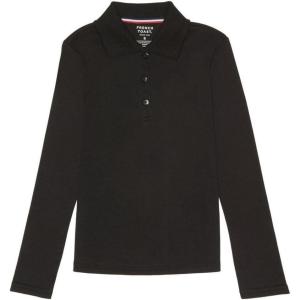 imageFrench Toast Girls Uniform Long Sleeve Polo with Picot Collar Standard ampamp PlusBlackBlack