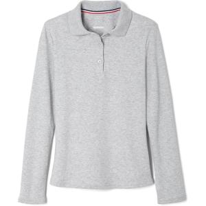 imageFrench Toast Girls Uniform Long Sleeve Polo with Picot Collar Standard ampamp PlusGrey