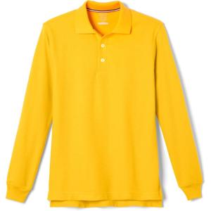 imageFrench Toast Pique Polo School Uniform Shirt with Long Sleeves for Boys and GirlsGold