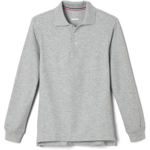 imageFrench Toast Pique Polo School Uniform Shirt with Long Sleeves for Boys and GirlsHeather Gray