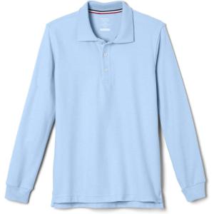 imageFrench Toast Pique Polo School Uniform Shirt with Long Sleeves for Boys and GirlsLight Blue
