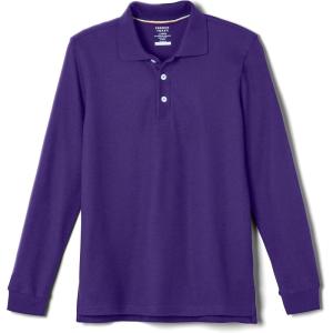 imageFrench Toast Pique Polo School Uniform Shirt with Long Sleeves for Boys and GirlsPurple