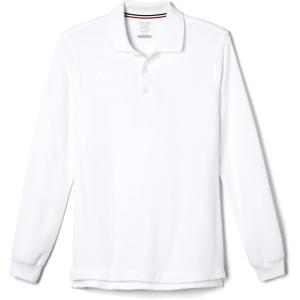 imageFrench Toast Pique Polo School Uniform Shirt with Long Sleeves for Boys and GirlsWhite