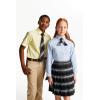 imageFrench Toast Boys Short Sleeve Classic Poplin Dress Shirt Standard ampamp HuskyYellow