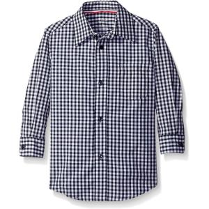 imageFrench Toast Boys Expandable Collar Button Down Dress Shirt with Long Sleeves Standard ampamp HuskyNavyWhite Gingham