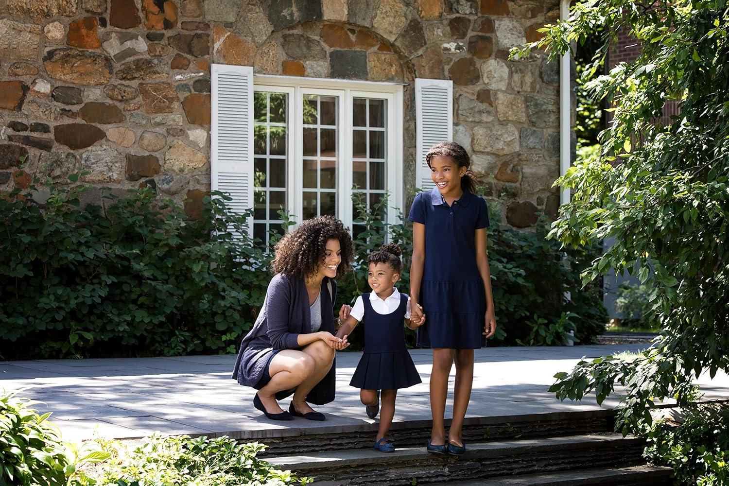 imageFrench Toast Girls Pleat 2fer DressNavy