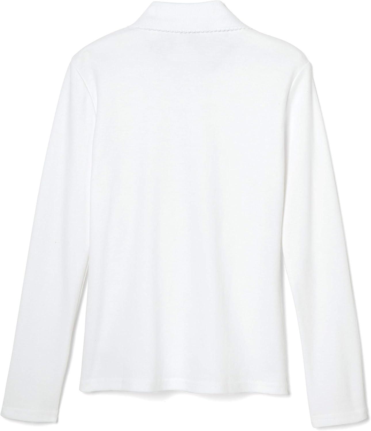 imageFrench Toast Girls Long Sleeve Interlock Polo with Picot Collar Standard ampamp PlusWhite