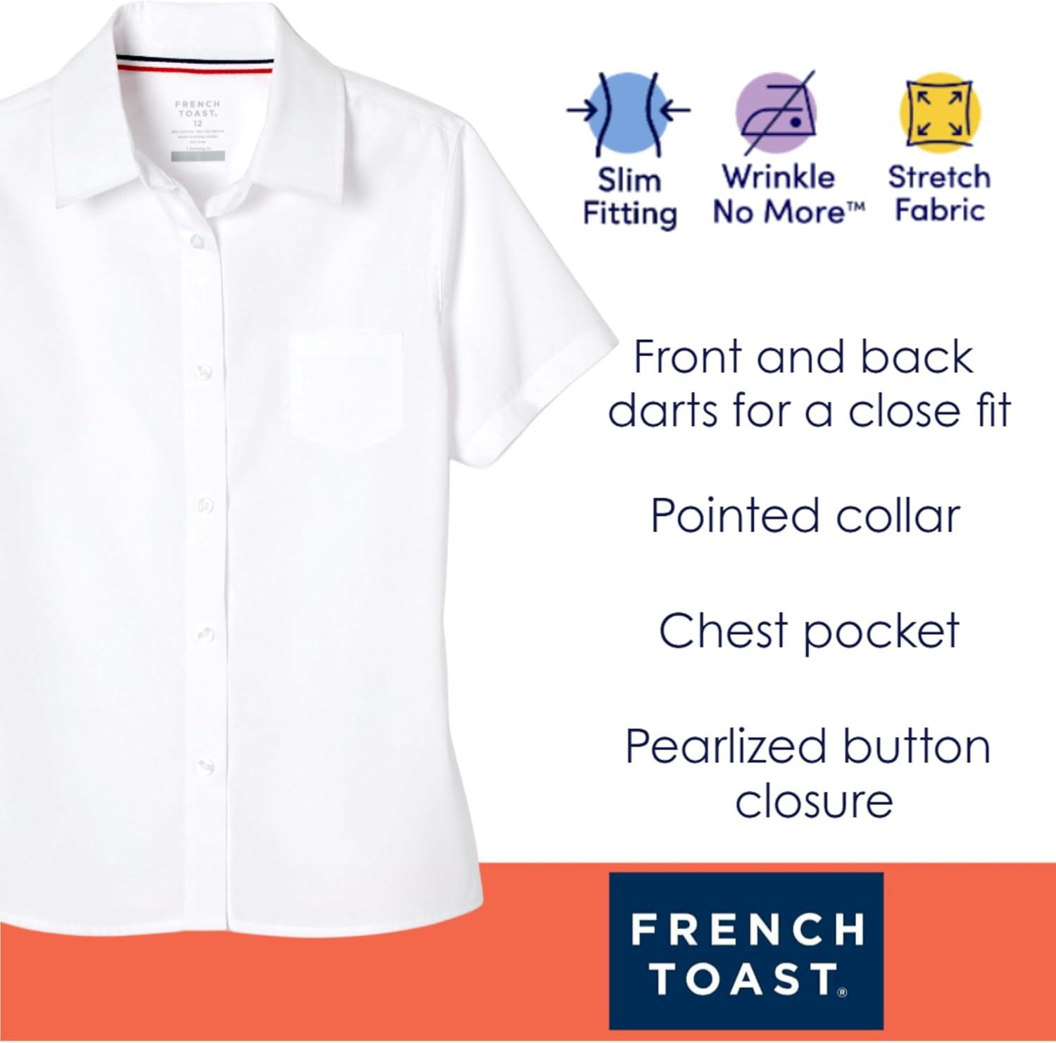 imageFrench Toast Girls Short Sleeve Pocket ShirtWhite