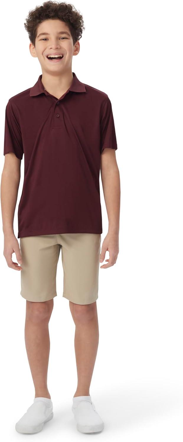 imageFrench Toast Moisture Wicking Performance Sport Polo Short Sleeve ShirtRed